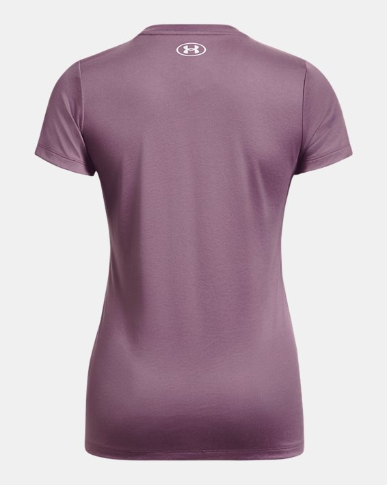 Women's UA Tech™ Graphic Short Sleeve in Purple image number 5